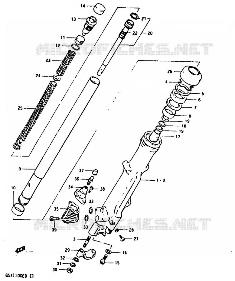 FRONT SCHOKDEMPER (GSX1100ESD) Suzuki MOTO 1100 GSX 1982  GSX1100Z(Z/D)