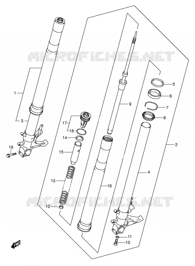 FRONT SCHOKDEMPER Suzuki MOTO 1000 GSX-R 2003  GSX-R1000U2K3(E2)