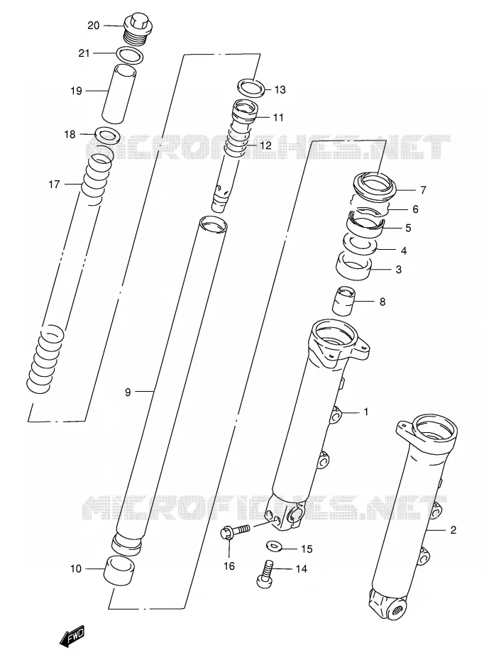 FRONT SCHOKDEMPER Suzuki MOTO 400 GSX 1997  GSX400V(E30)