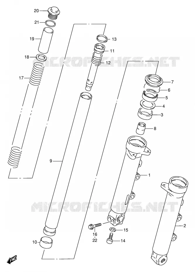 FRONT SCHOKDEMPER Suzuki MOTO 600 BANDIT 1996  GSF600SUT(E2)