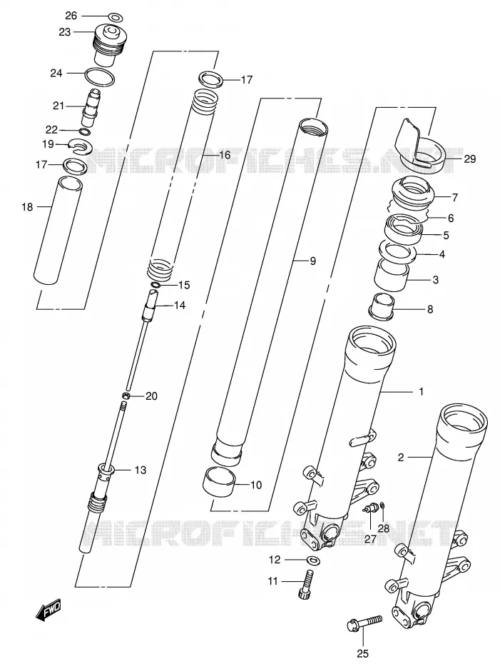 FRONT SCHOKDEMPER Suzuki MOTO 600 GSX-R 2001  GSX-R600K1(E2)