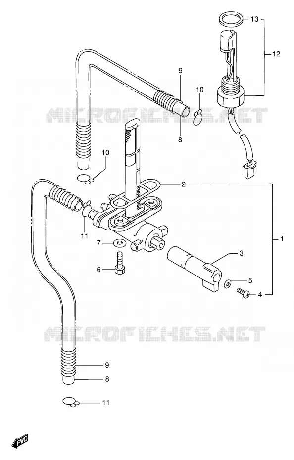 FUEL COCK (MODELE P/R) Suzuki MOTO 1100 GSX-R 1996  GSX-R1100WSKT(E2)