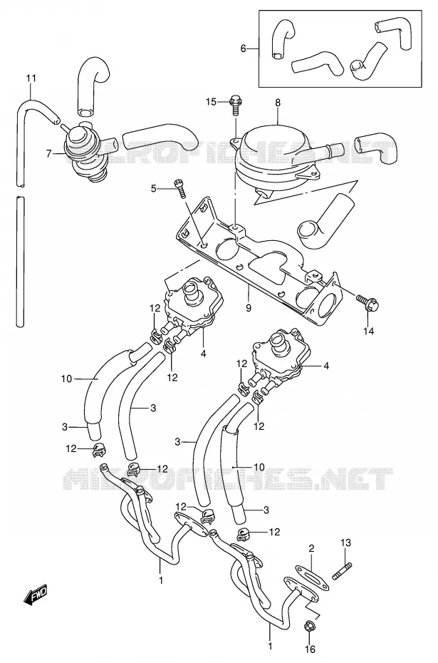 FUEL EVAP SYSTEM (E18) Suzuki MOTO 600 BANDIT 1995  GSF600S/GSF600US