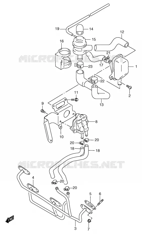 FUEL EVAP SYSTEM (GSF1200SAV/SAW/SAX/SAY E18) Suzuki MOTO 1200 BANDIT 2000  GSF1200SAY(E2)