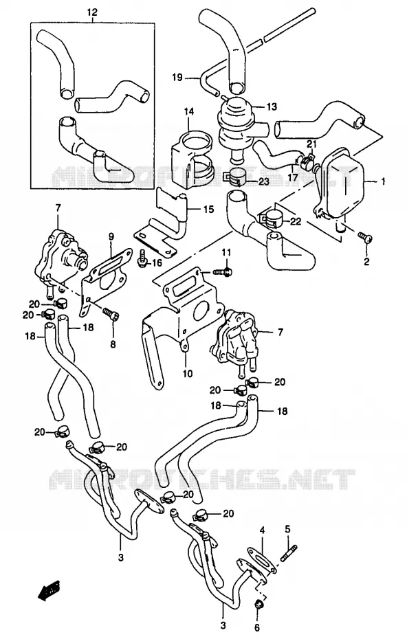 FUEL EVAP SYSTEM (GSF1200ST/SV/SW/SX/SY E18) Suzuki MOTO 1200 BANDIT 1996  GSF1200T/GSF1200ST