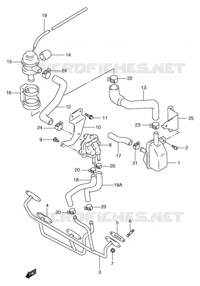FUEL EVAP SYSTEM (GSF1200W/X/Y E18) Suzuki MOTO 1200 BANDIT 1998  GSF1200SW(E2)