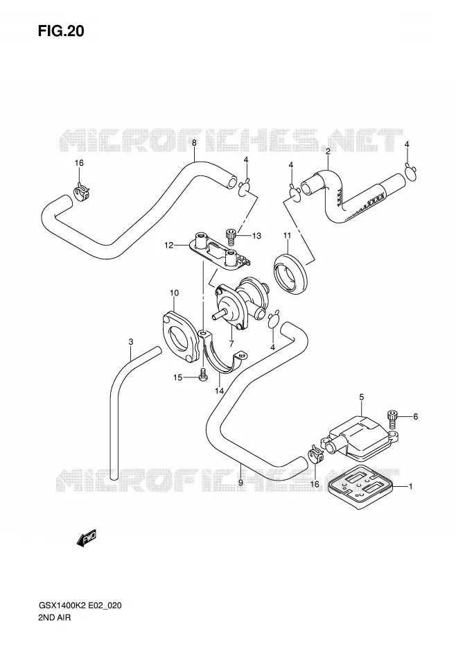 FUEL EVAP SYSTEM Suzuki MOTO 1400 GSX 2002  GSX1400K2(E2)
