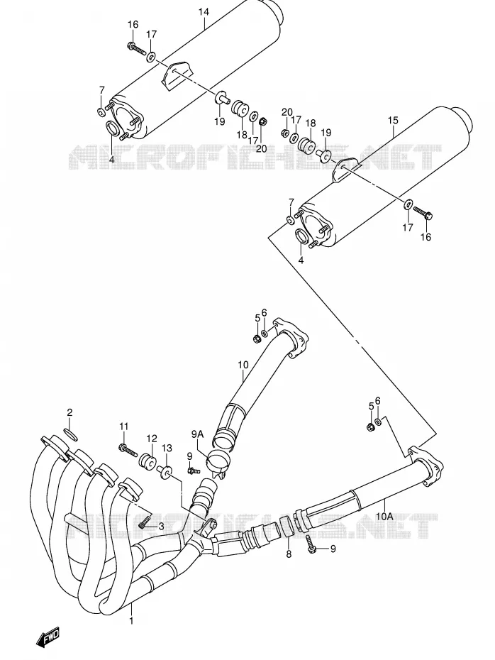 GELUIDDEMPER (MODELE K2/K3) Suzuki MOTO 1300 HAYABUSA 2001  GSX1300RU2K1(E2)