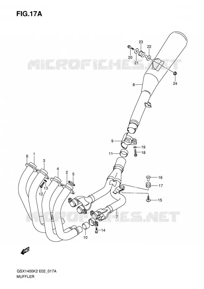 GELUIDDEMPER (MODELE K5) Suzuki MOTO 1400 GSX 2002  GSX1400U1K2(E2)