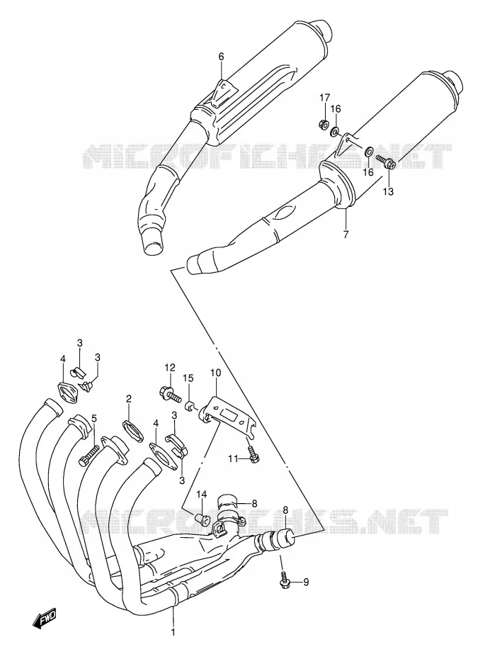 GELUIDDEMPER (MODELE P/R) Suzuki MOTO 1100 GSX-R 1998  GSX-R1100WW(E28)