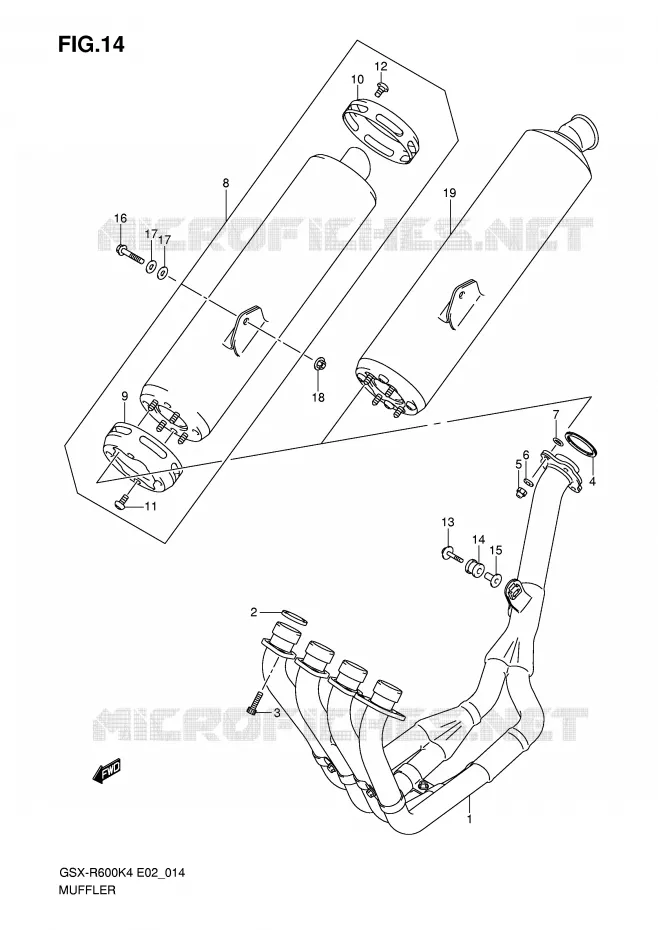GELUIDDEMPER Suzuki MOTO 600 GSX-R 2004  GSX-R600U2K4(E2)