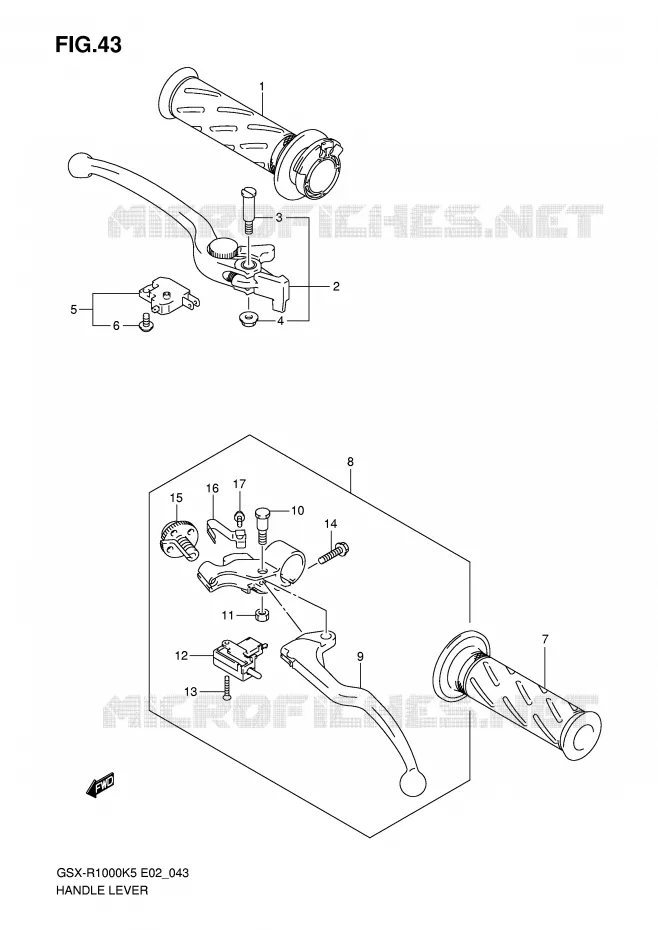 HANDGRIPS - LEVERS Suzuki MOTO 1000 GSX-R 2006  GSX-R1000K6(E2)
