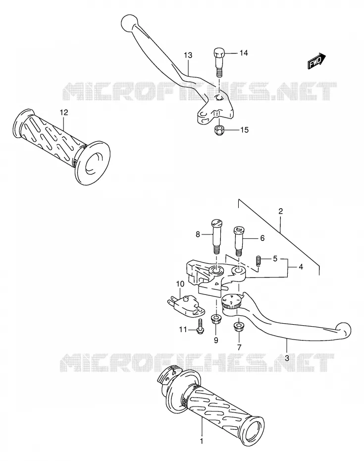 HANDGRIPS - LEVERS Suzuki MOTO 1100 GSX-R 1994  GSX-R1100WR(E2)