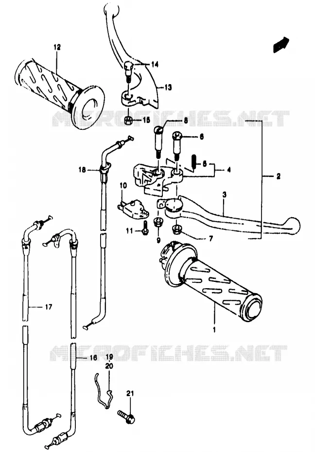 HANDGRIPS - LEVERS Suzuki MOTO 1200 BANDIT 1999  GSF1200X/GSF1200SX/GSF1200SAX