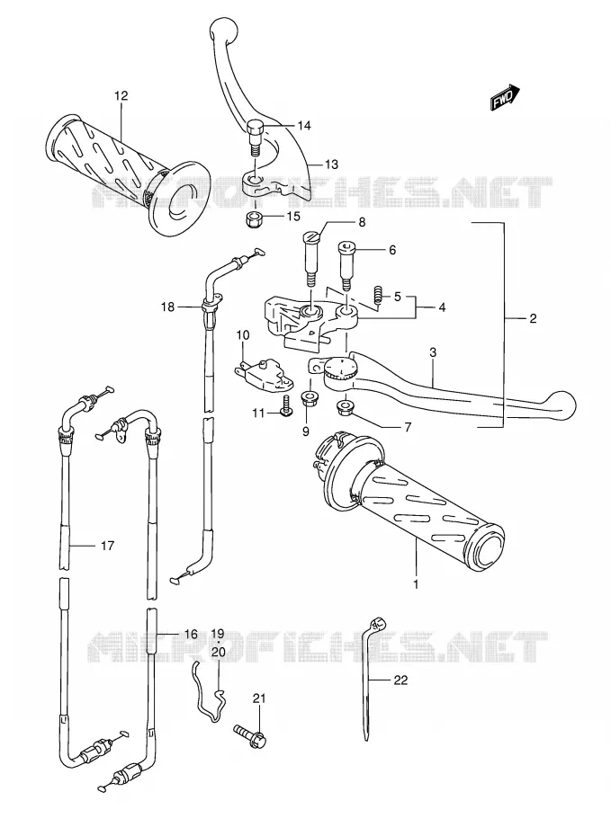 HANDGRIPS - LEVERS Suzuki MOTO 1200 BANDIT 2000  GSF1200SY(E28)