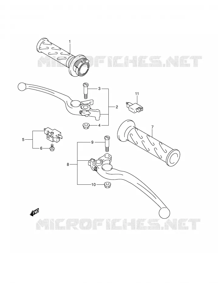 HANDGRIPS - LEVERS Suzuki MOTO 1300 HAYABUSA 2005  GSX1300RK5(E2)