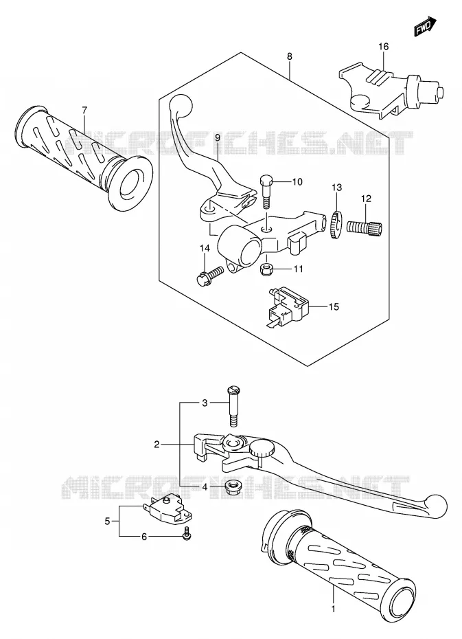 HANDGRIPS - LEVERS Suzuki MOTO 650 BANDIT 2006  GSF650SUAK6(E2)