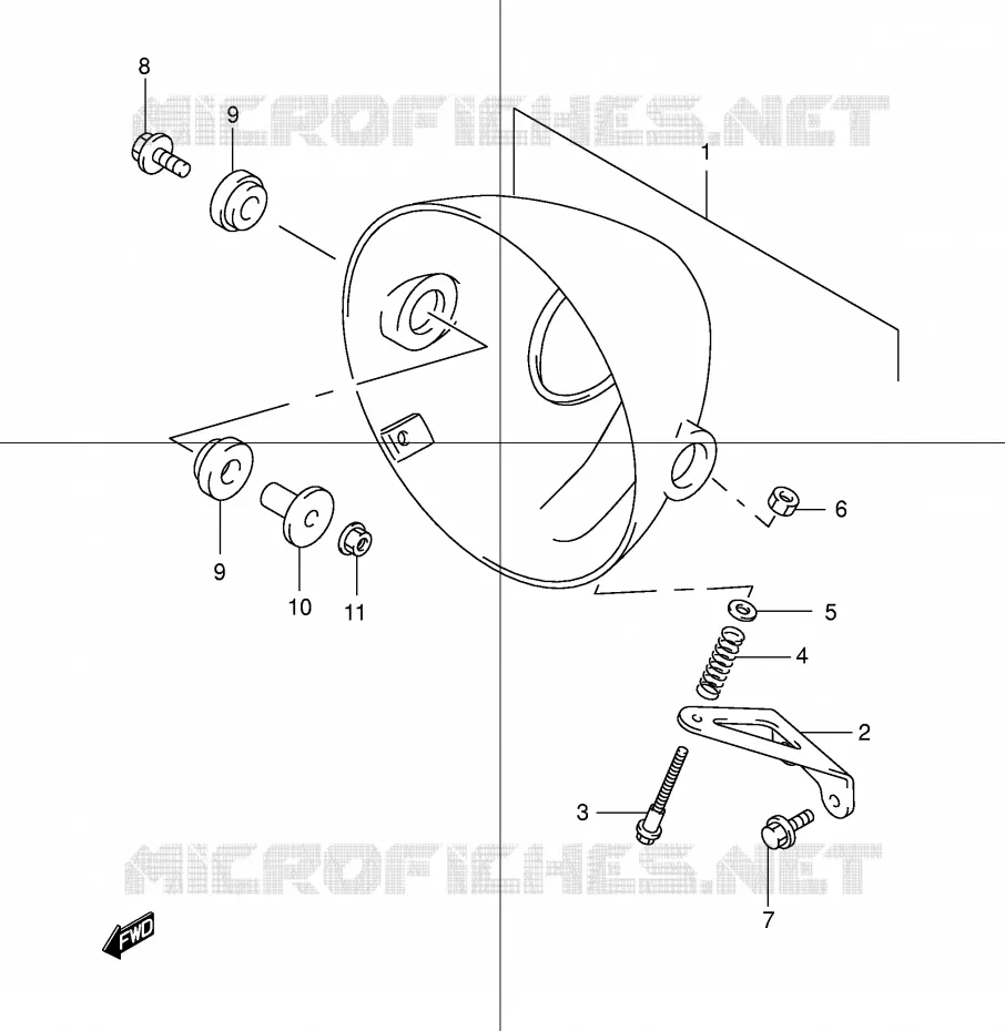 HEADLIGHT BOWL (GSF1200K1/K2/K3/K4/ZK4/ZK5) Suzuki MOTO 1200 BANDIT 2003  GSF1200K3(E2)