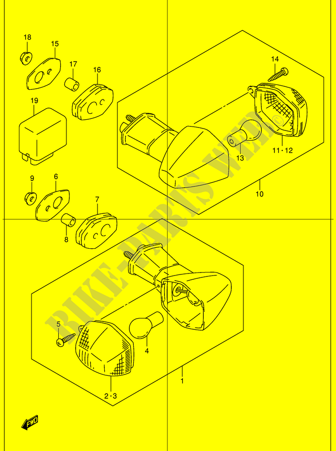 INDICATOREN (GSF1200K1/K2/K3/K4/ZK4/K5/ZK5) voor Suzuki BANDIT 1200 2001