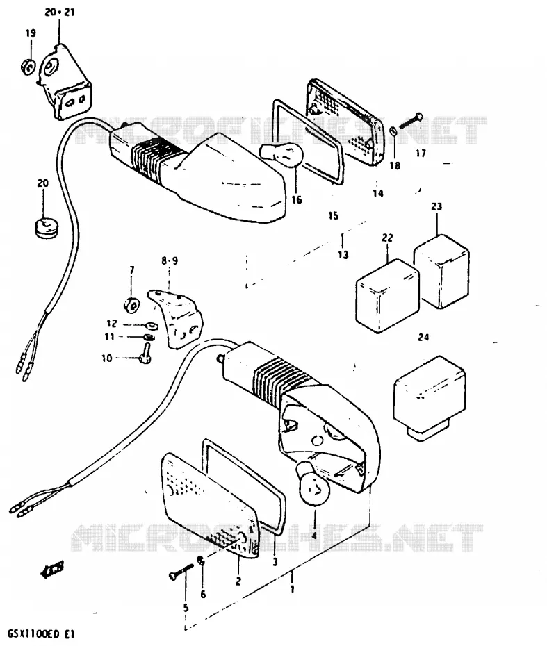 INDICATOREN (GSX1100ESD) Suzuki MOTO 1100 GSX-E 1982  GSX1100EZ(Z/D)