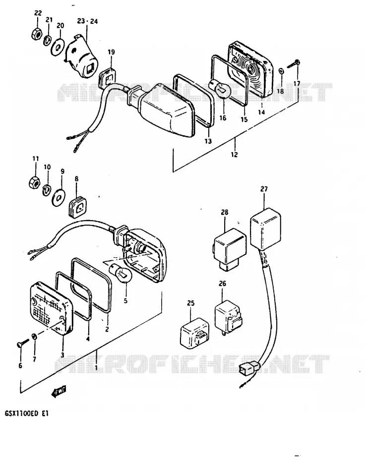 INDICATOREN (GSX1100Z/EZ/D/ED/XD/EXD) Suzuki MOTO 1100 GSX-E 1983  GSX1100ESD(Z/D)