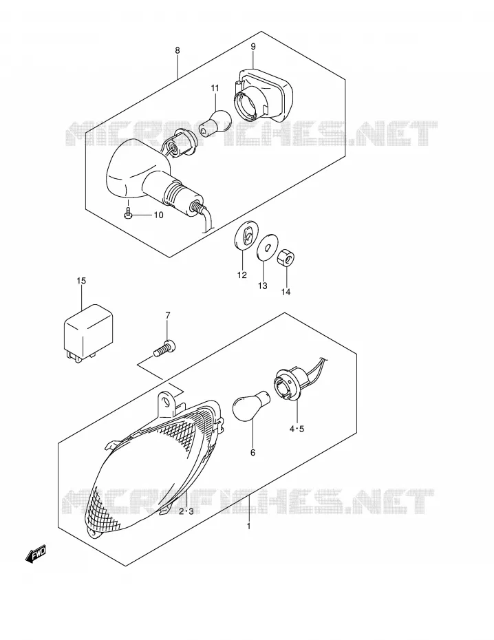 INDICATOREN (MODELE K4) Suzuki MOTO 1300 HAYABUSA 2004  GSX1300RU2K4(E2)
