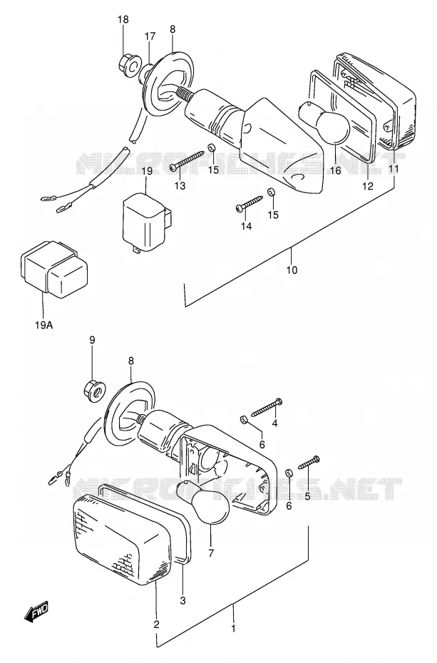 INDICATOREN (MODELE N/P/R/T/V) Suzuki MOTO 250 GSX 1997  GSX250FV(E24)