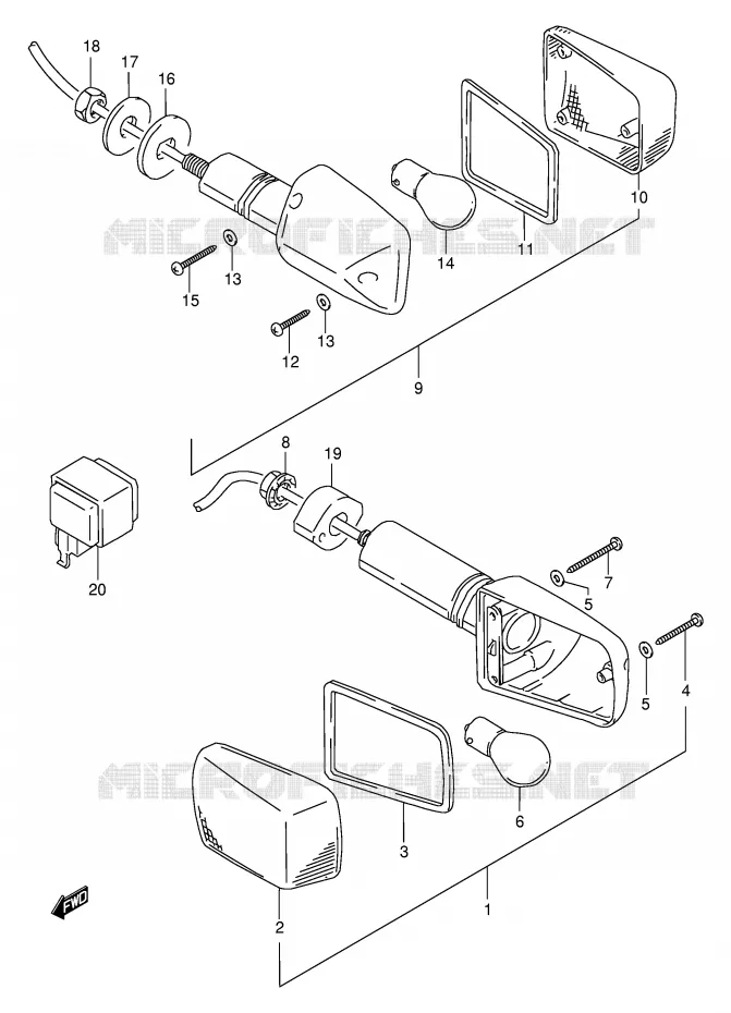 INDICATOREN (MODELE S) Suzuki MOTO 600 BANDIT 1998  GSF600WSUW(E2)