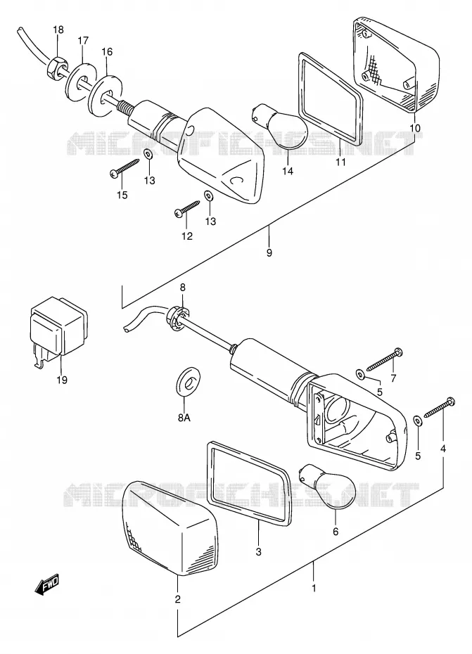 INDICATOREN (MODELE T/V/W/X) Suzuki MOTO 600 BANDIT 1996  GSF600T(E2)