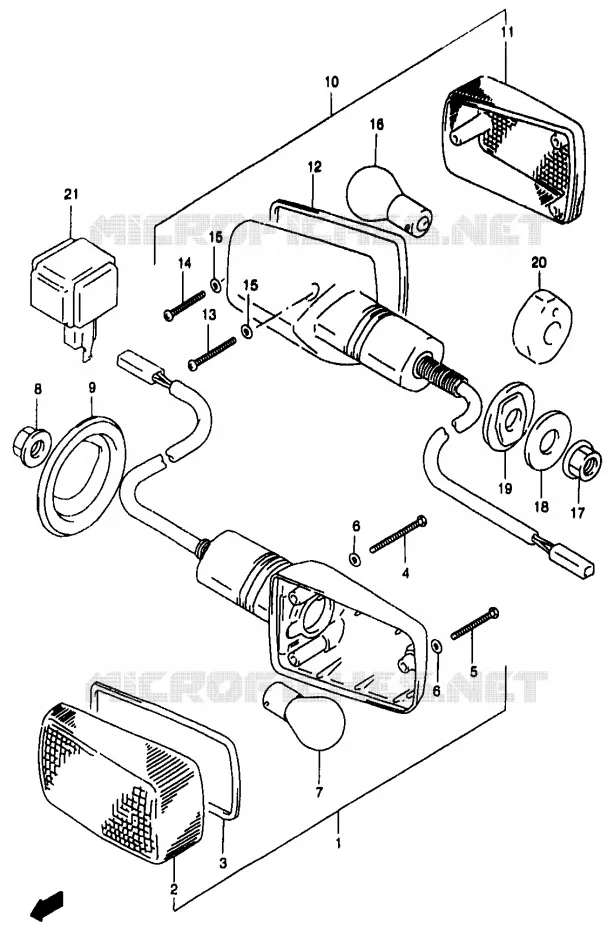 INDICATOREN Suzuki MOTO 1200 BANDIT 1998  GSF1200W(T/V/W/X/Y)
