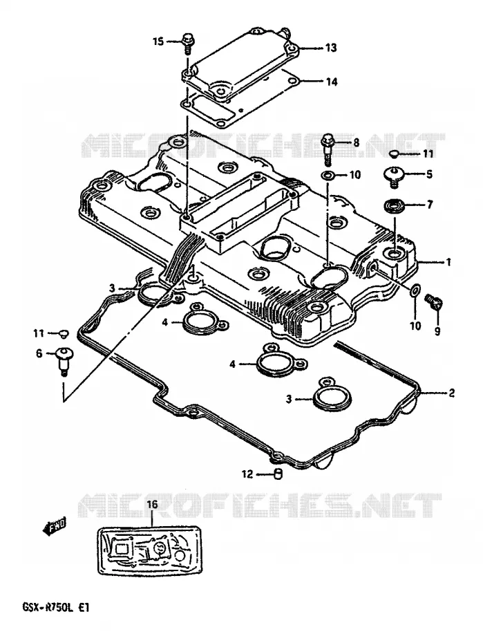 KLEPPENDEKSEL (MODELE J/K) Suzuki MOTO 750 GSX-R 1988  GSX-R750J(J/K/L)