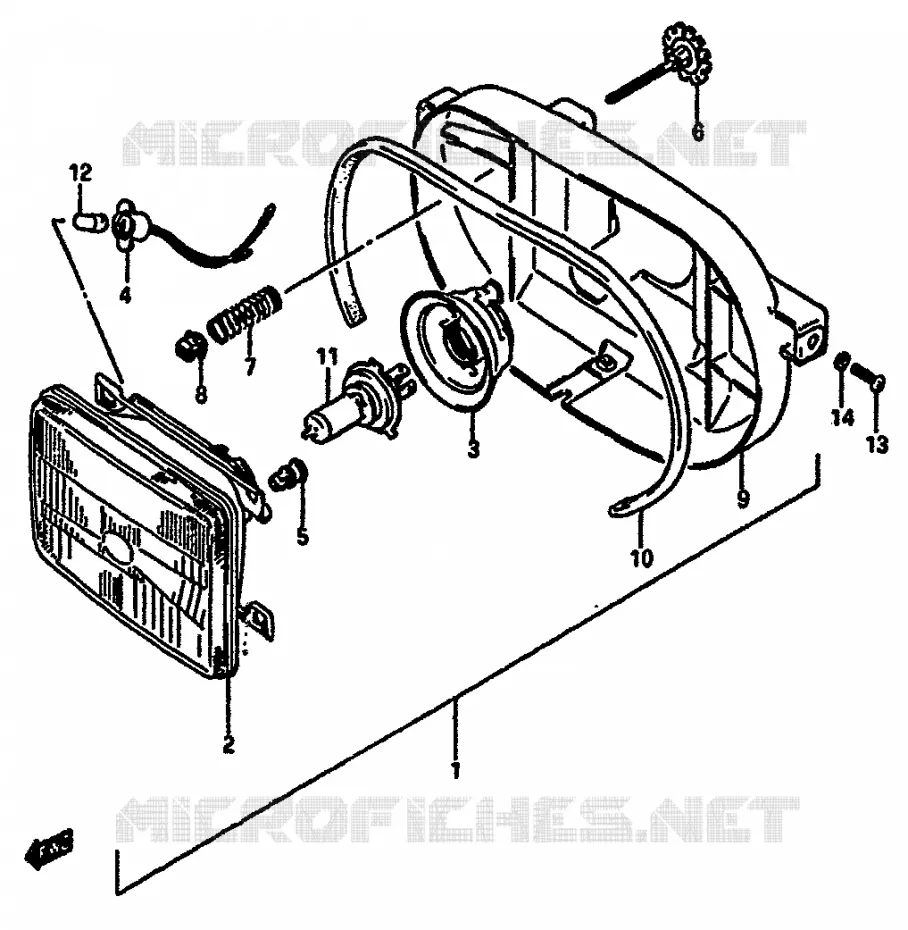 KOPLAMP (E18,E34) Suzuki MOTO 750 GSX-R 1986  GSX-750G(F/G/H) E34