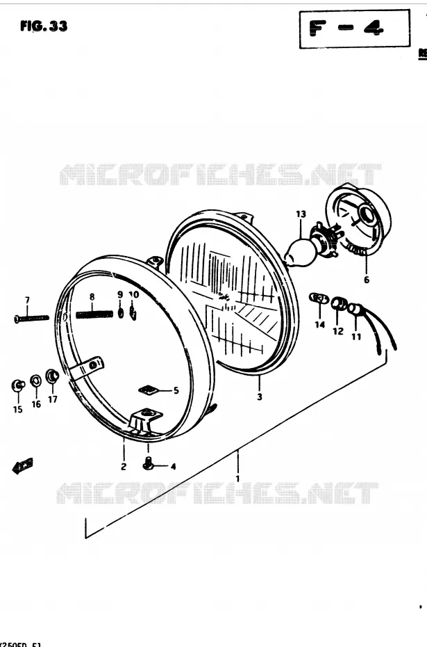 KOPLAMP (E4) Suzuki MOTO 250 GSX 1982  GSX250ESZ(Z/D)