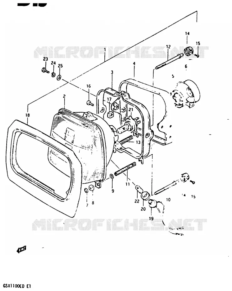KOPLAMP (GSX1100ESD) Suzuki MOTO 1100 GSX 1982  GSX1100Z(Z/D)