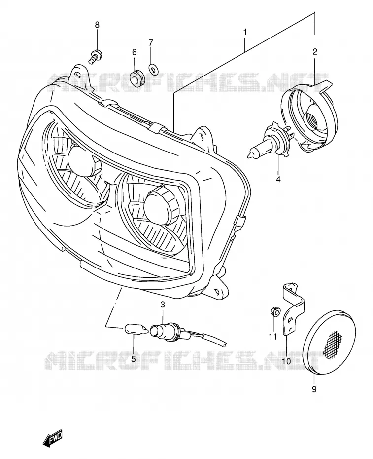 KOPLAMP (MODELE S) Suzuki MOTO 1100 GSX-R 1996  GSX-R1100WSKT(E2)