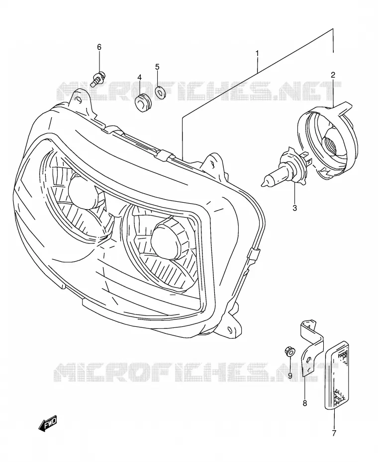 KOPLAMP (MODELE S/T/V/W) Suzuki MOTO 1100 GSX-R 1996  GSX-R1100WSKT(E28)