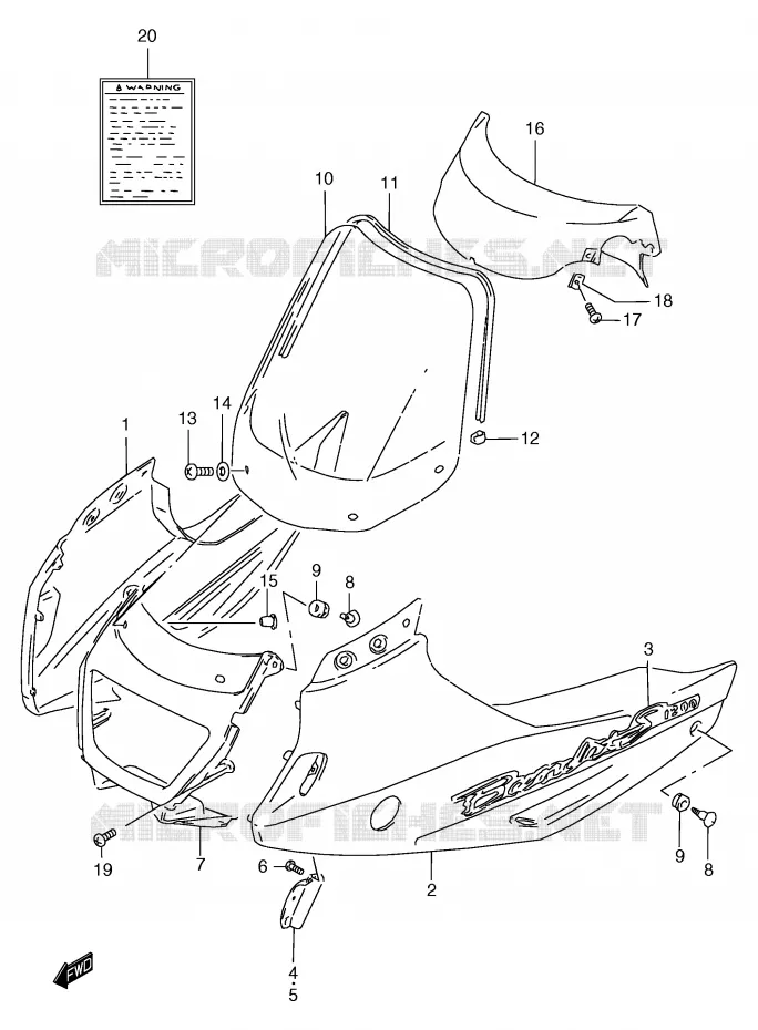 KUIP - ETIKETTEN (GSF1200SW/SAW) Suzuki MOTO 1200 BANDIT 2000  GSF1200SY(E2)