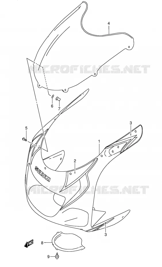 KUIP - ETIKETTEN (MODELE Y FOR BP6) Suzuki MOTO 600 GSX-R 1998  GSX-R600W(E2)