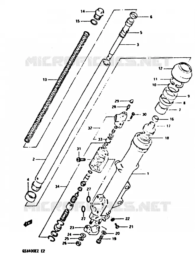 LINKS VOORVORK  Suzuki MOTO 400 GSX 1982  GSX400SZ