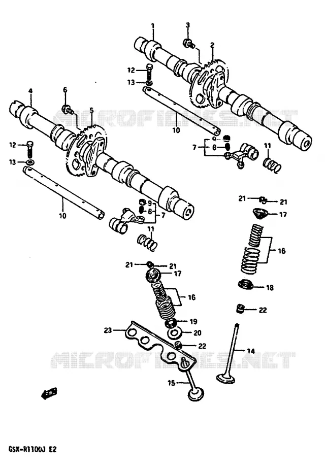 NOKKENAS - VALVES Suzuki MOTO 1100 GSX-R 1988  GSX-R1100J(G/H/J)