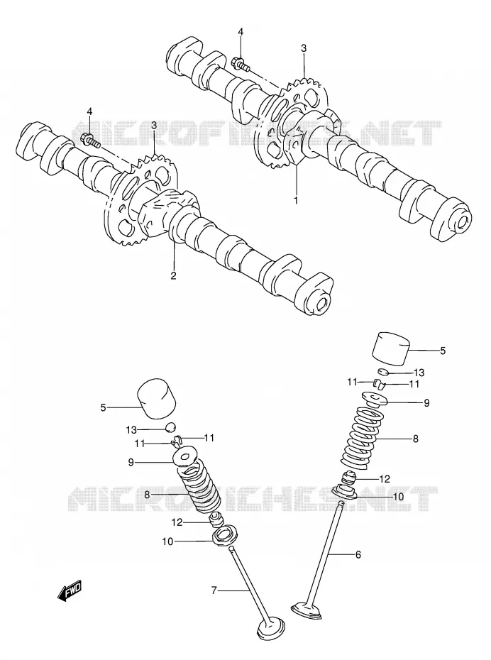 NOKKENAS - VALVES Suzuki MOTO 1100 GSX-R 1996  GSX-R1100WT(E28)