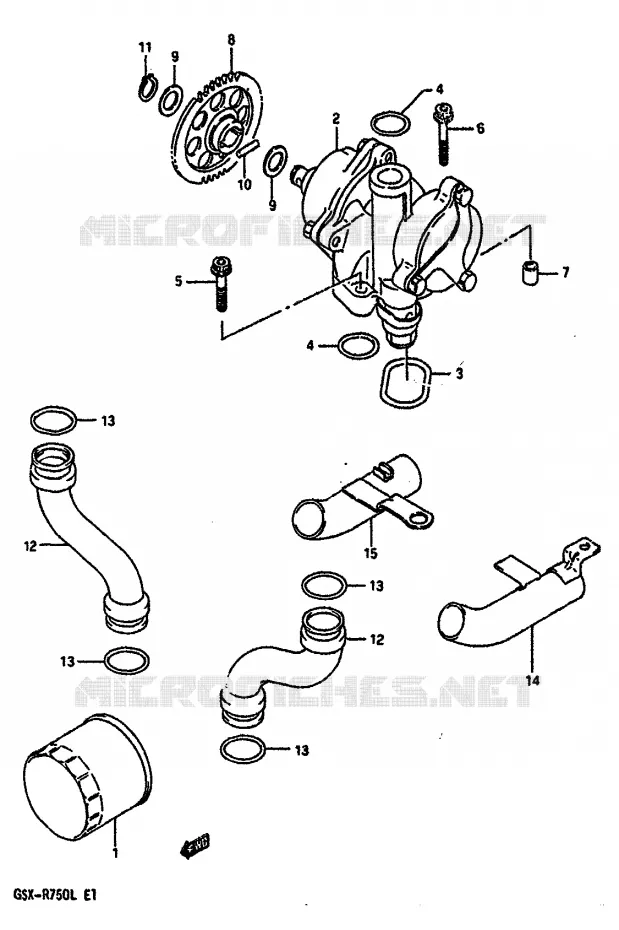 OLIEPOMP Suzuki MOTO 750 GSX-R 1990  GSX-R750L(J/K/L)