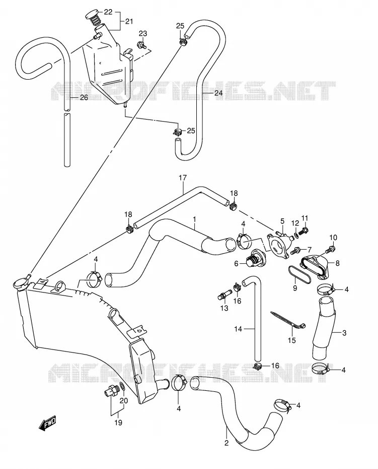 RADIATOR SLANG Suzuki MOTO 1000 GSX-R 2003  GSX-R1000U2K3(E2)