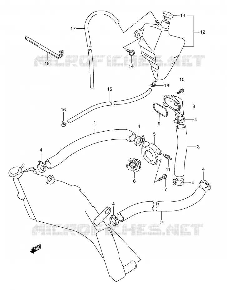 RADIATOR SLANG Suzuki MOTO 600 GSX-R 2000  GSX-R600Y(E2)
