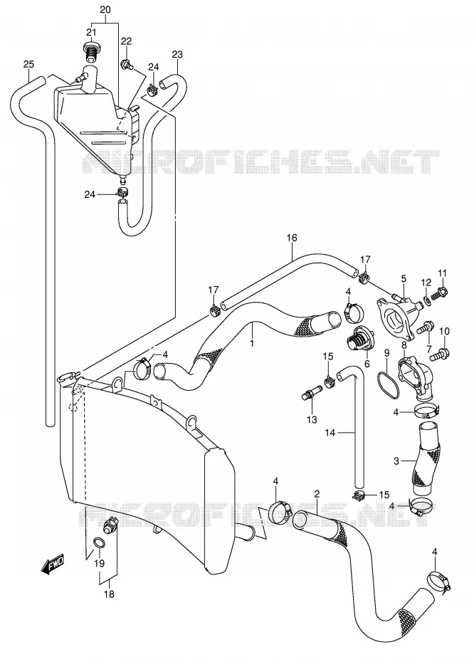 RADIATOR SLANG Suzuki MOTO 600 GSX-R 2005  GSX-R600U2XK5(E2)