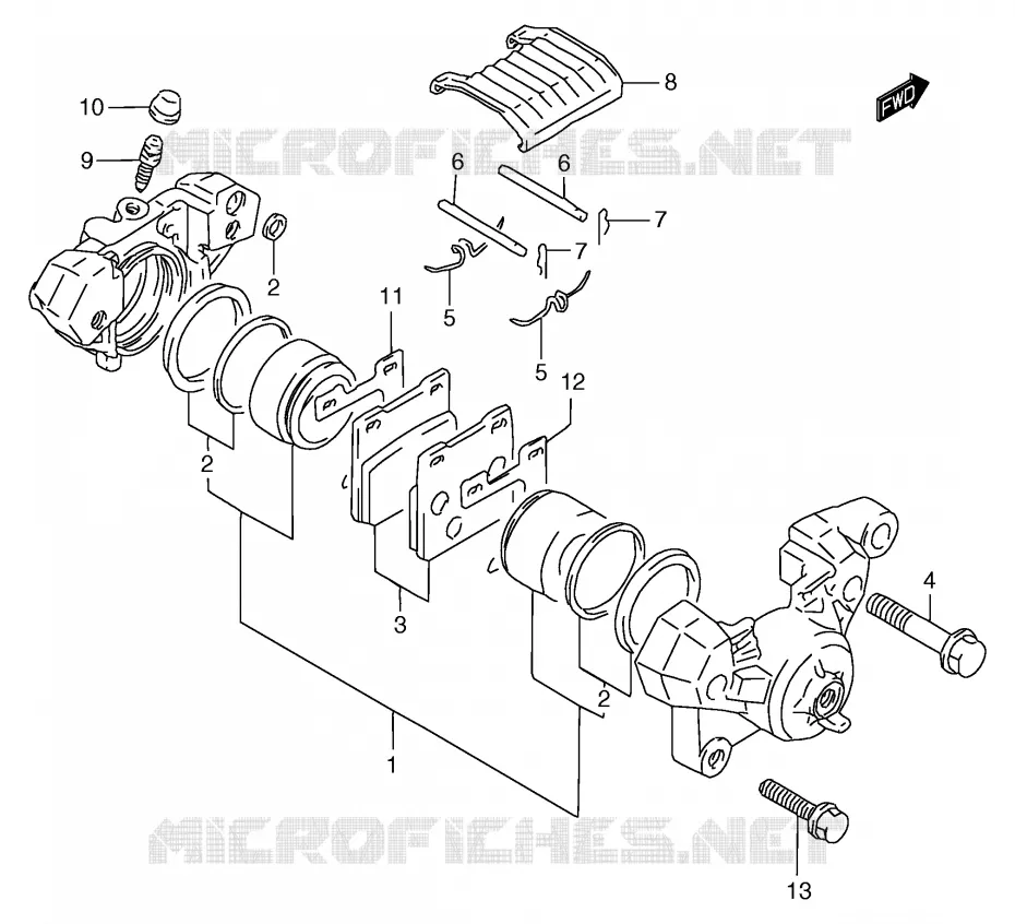 REAR CALIPER (GSF1200SAV/SAW/SAX/SAY) Suzuki MOTO 1200 BANDIT 1998  GSF1200SW(E2)