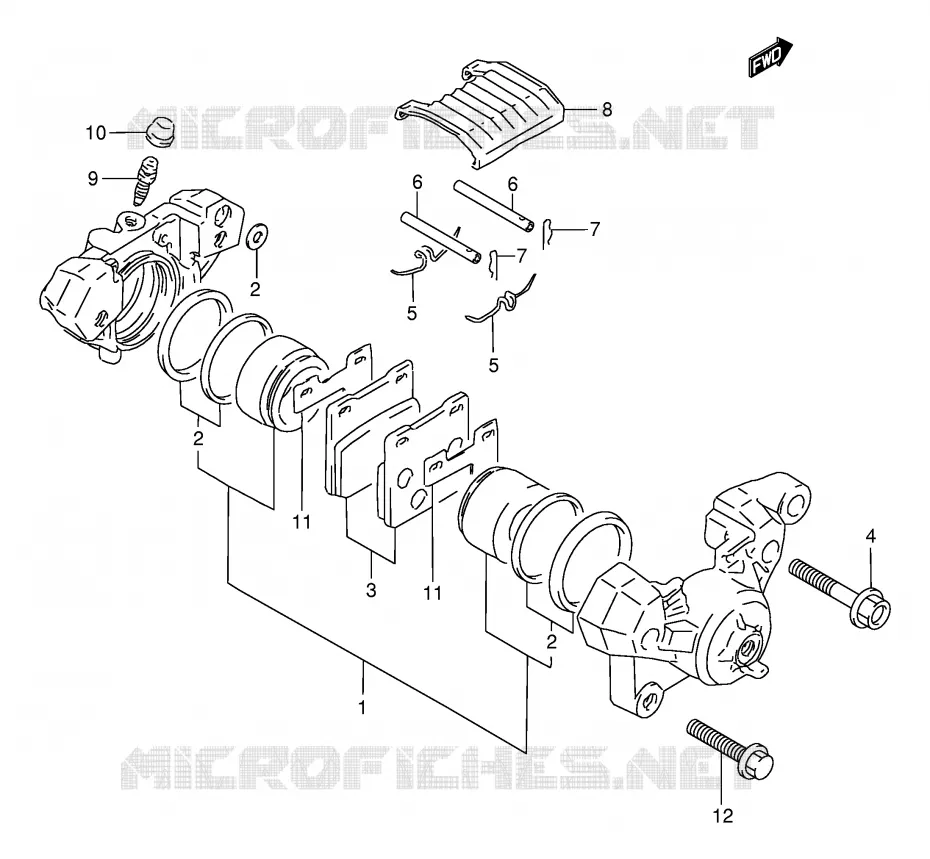REAR CALIPER (MODELE N/P/R/T/V) Suzuki MOTO 250 GSX 1996  GSX250FT(E24)