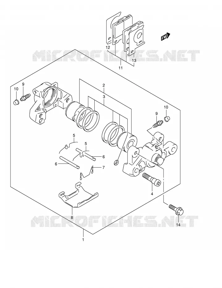 REAR CALIPER Suzuki MOTO 600 BANDIT 2004  GSF600SK4(E2)