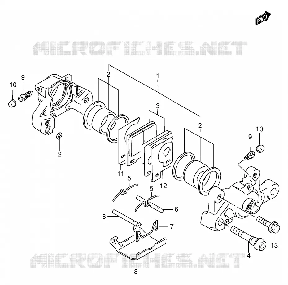 REAR CALIPER (VOIR NOTE) Suzuki MOTO 1100 GSX-R 1996  GSX-R1100WT(E2)