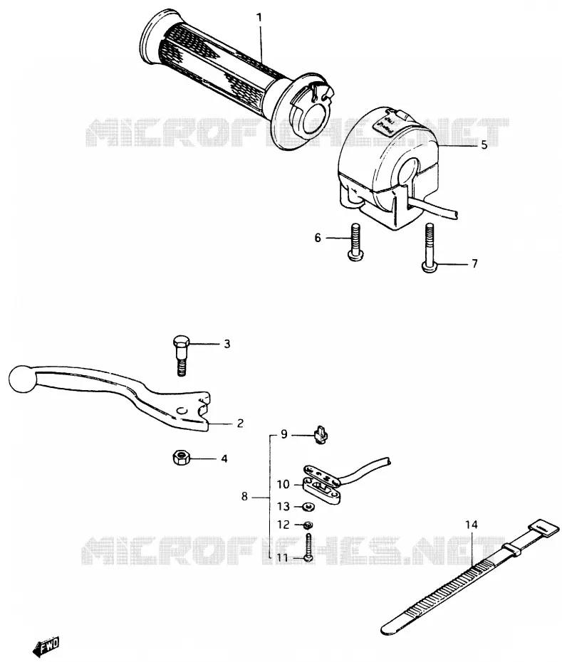 RIGHT SWITCH - HANDGREEP Suzuki MOTO 400 GSX 1983  GSX400FD